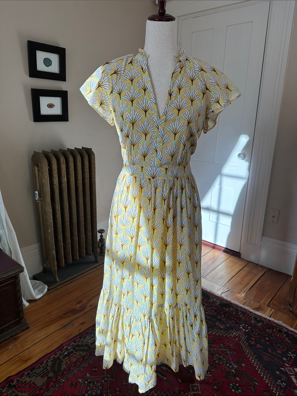 Boden Yellow Cotton Maxi Sundress